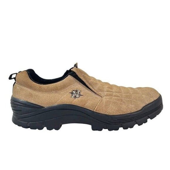 NEVADOS MENS HIKING SUEDE LEATHER BEIGE LOAFER SLIP-ON OUTDOOR SHOES SIZE 11 - Picture 3 of 10